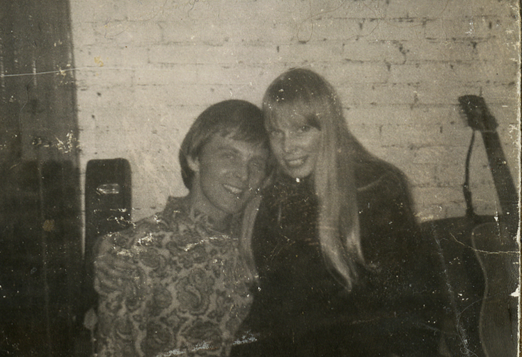 Chuck and Joni in the dressing room. 