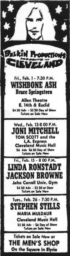 Advertisement for this evening's concert that appeared in <i>The Chronicle Telegram</i> of Elyria, Ohio.