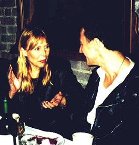 Joni with John Kelly at dinner after the interview. Photo by Hebe Joy. 