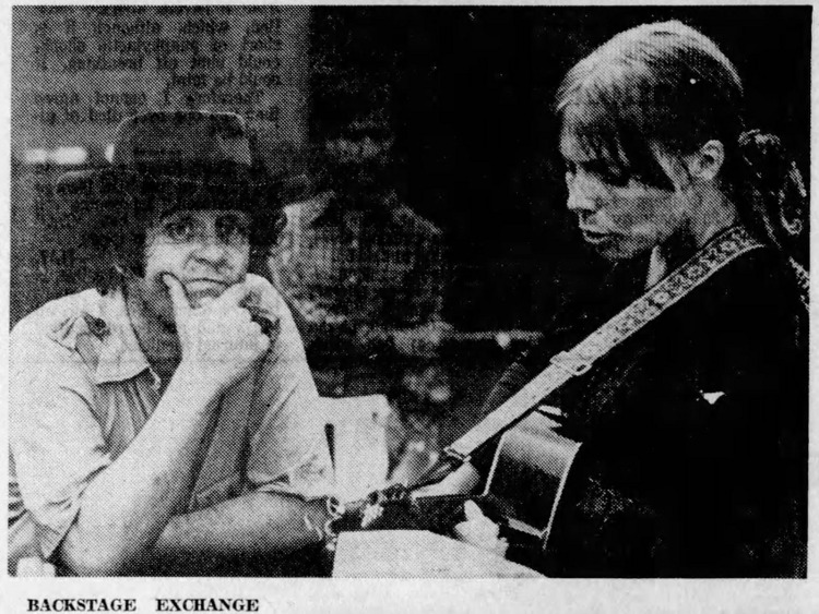 Tim Hardin & Joni Mitchell  -  The Daily Argus  -  July 14, 1969