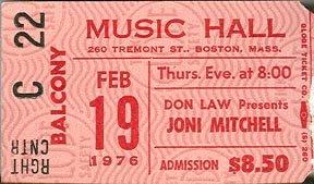 Ticket Stub for Joni and the LA Express.