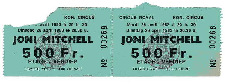 Look what I found in my archives! I knew I had it somewhere. We kept all tickets from things to remember since 40 years or so. And this concert certainly was!
500 Belgian Francs is now about 12,35 EUR or about 14 USD.
[hugoverschoren]