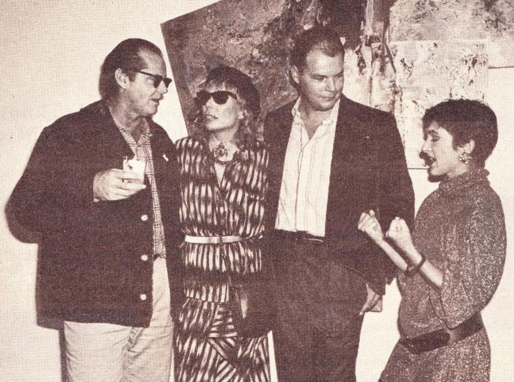 Joni with her friends Jack Nicholson, Christopher Cross, and Jane Wiedlin.<br>Photo: Ann Summa 