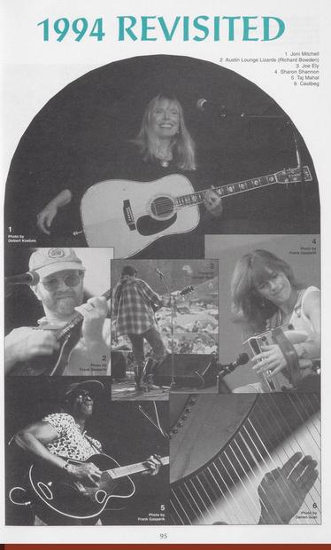 1994 Revisited. Page 95 from the
1995 Edmonton Folk Music Festival Program. 