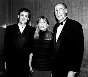 Lifetime Achievement Award winner Joni Mitchell with NAS Executive Director Brett W. Perkins (left), and NAS President Jeff Barry. [Photo by Henry Diltz] 