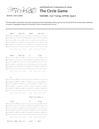 The Circle Game sheet music for guitar (chords) (PDF)