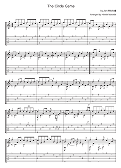 The Circle Game sheet music for guitar (chords) (PDF)